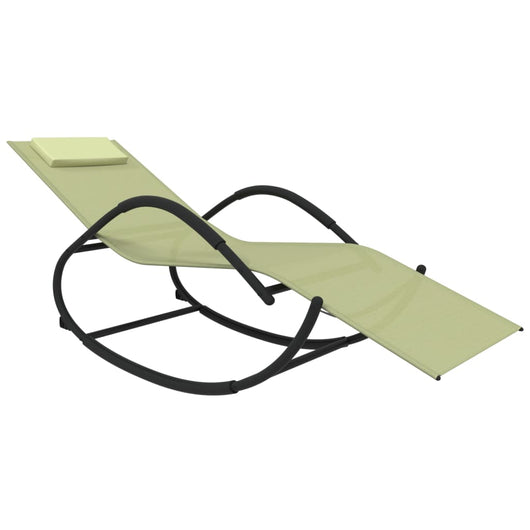 Sdraio lettino da giardino prendisole lettino da giardino terrazza mobile da esterno a dondolo acciaio crema e tessilene 02_0012968