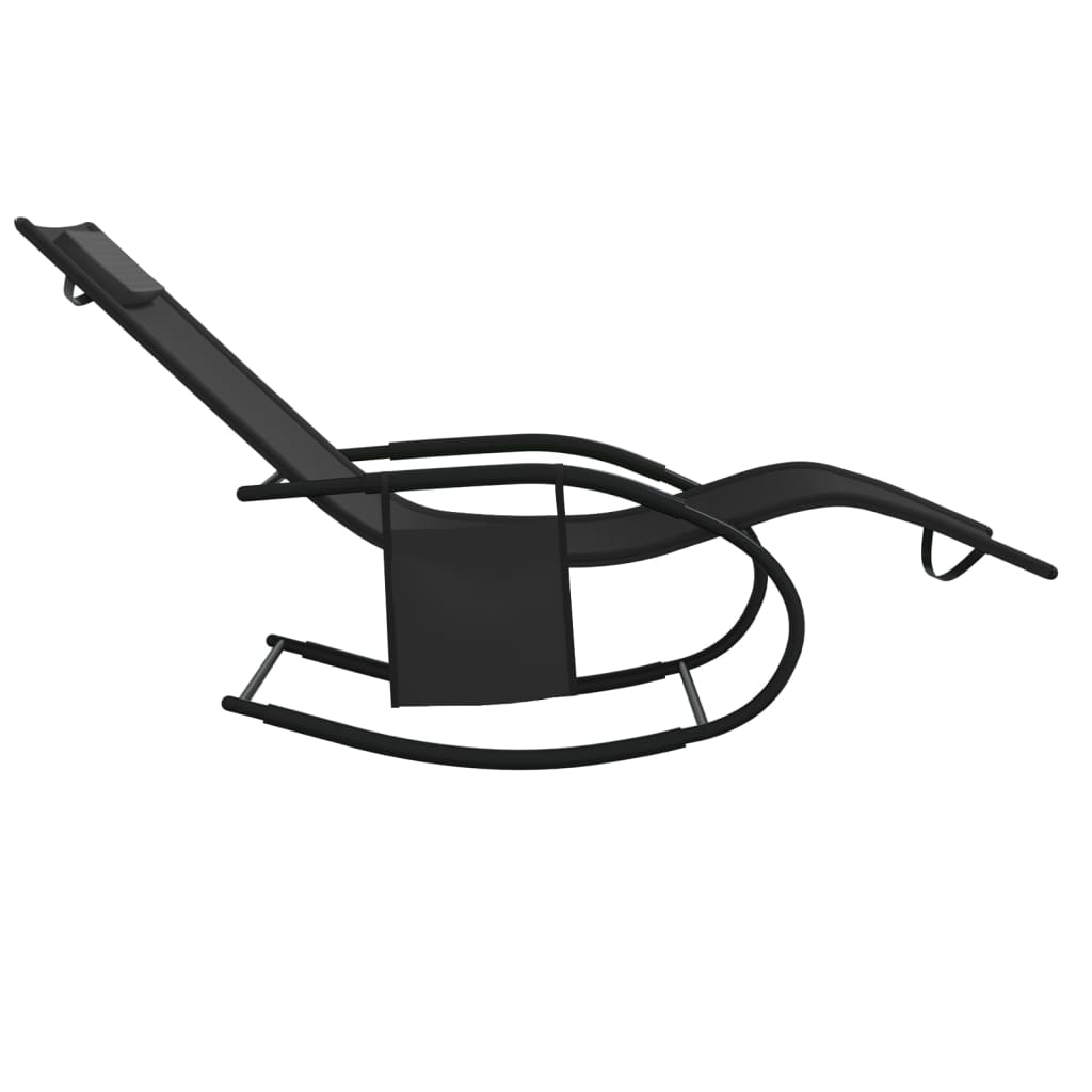 Sdraio sdraio prendisole lettino da giardino terrazza mobili da esterno a dondolo acciaio nero e tessiline 02_0012976