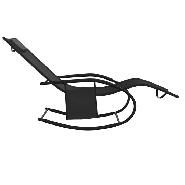 Sdraio sdraio prendisole lettino da giardino terrazza mobili da esterno a dondolo acciaio nero e tessiline 02_0012976