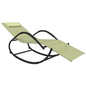 Set di due sedie a dondolo in acciaio e tessiline crema 02_0011966