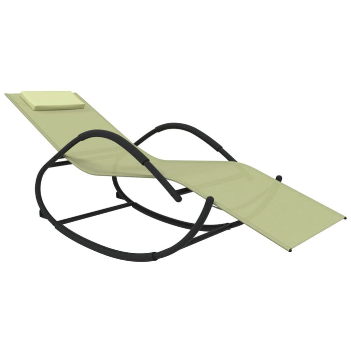 Set di due sedie a dondolo in acciaio e tessiline crema 02_0011966