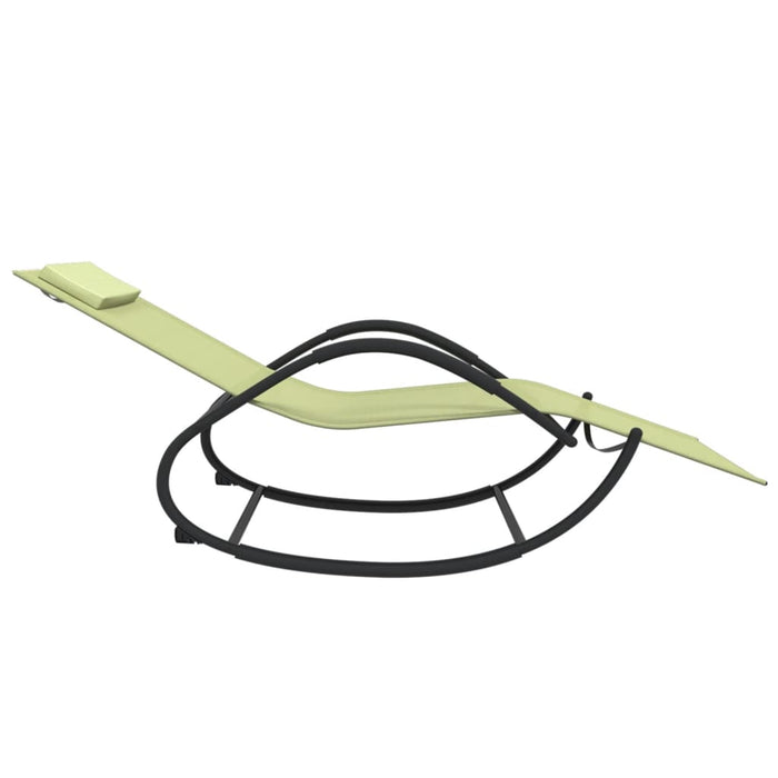 Set di due sedie a dondolo in acciaio e tessiline crema 02_0011966