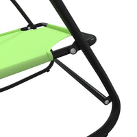 Lettini Prendisole a Dondolo 2 pz in Acciaio e Textilene Verde 318143