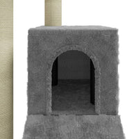 Albero per Gatti con Tiragraffi in Sisal Grigio Chiaro 92 cm