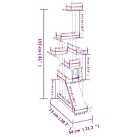 Albero per Gatti con Tiragraffi in Sisal Grigio Chiaro 155 cm