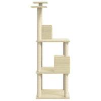 Albero per Gatti con Tiragraffi in Sisal Crema 141 cm cod mxl 8985