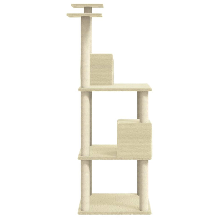 Albero per Gatti con Tiragraffi in Sisal Crema 141 cm 171524