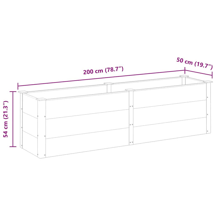 Fioriera Rialzata da Giardino 200x50x54 cm in WPC Grigio 318095