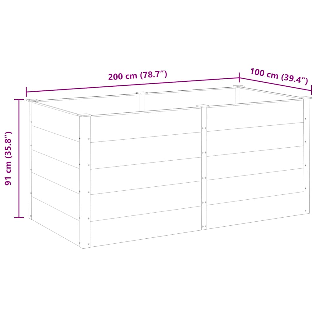 Fioriera Rialzata da Giardino 200x100x91 cm in WPC Grigio 318098