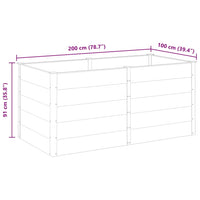 Fioriera Rialzata da Giardino 200x100x91 cm in WPC Grigio 318098