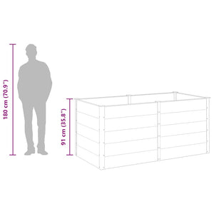 Fioriera Rialzata da Giardino 200x100x91 cm in WPC Grigio 318098