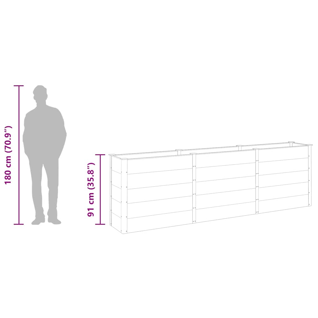 Fioriera Rialzata da Giardino Grigia 300x50x91 cm in WPC 318100