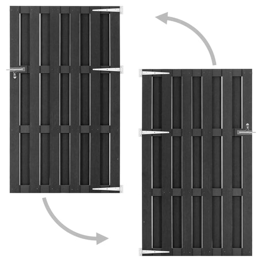 Cancello da Giardino in WPC 100x180 cm Grigio cod mxl 54490