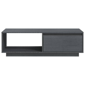 Tavolino da Salotto Grigio 110x50x33,5cm Legno Massello di Pino 809884