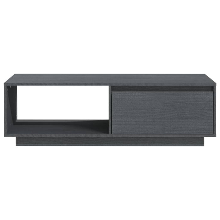 Tavolino da Salotto Grigio 110x50x33,5cm Legno Massello di Pino 809884