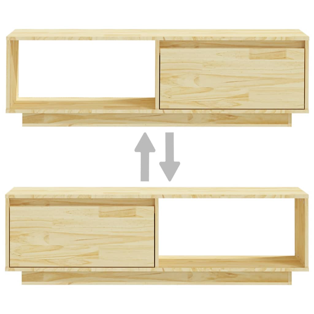 Mobile Porta TV-Mobile per TV-Credenza TV 110x30x33,5 cm in Legno Massello di Pino