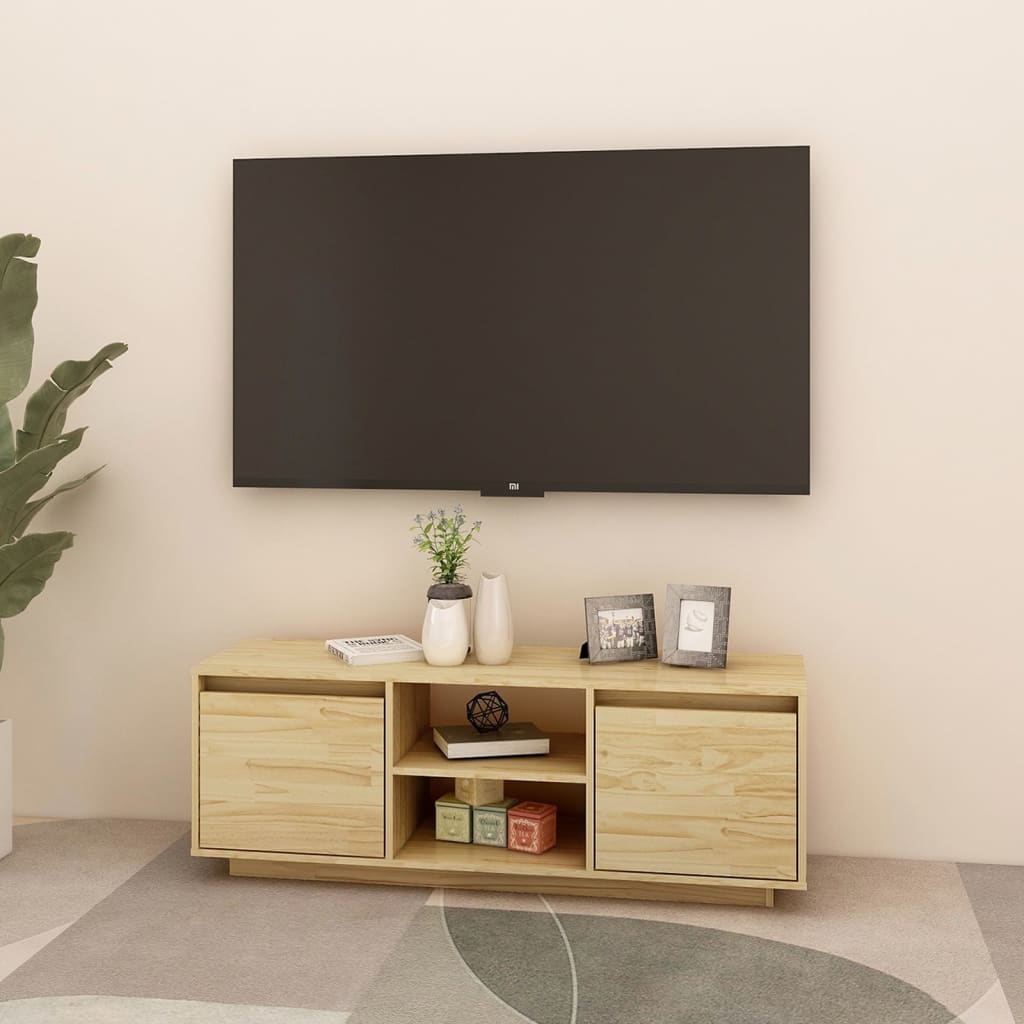 Mobile Porta TV-Mobile per TV-Credenza TV 110x30x40 cm in Legno Massello di Pino