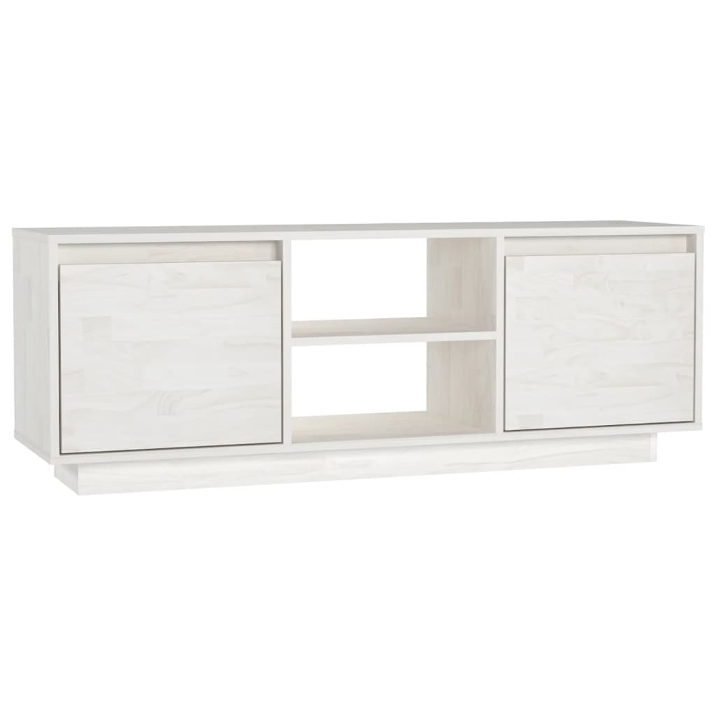 Mobile Porta TV-Mobile per TV-Credenza TV Bianco 110x30x40 cm in Legno Massello di Pino