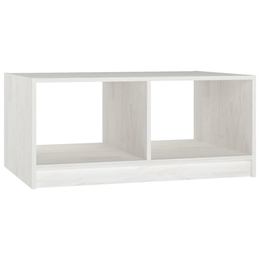 Tavolino da Salotto Bianco 75x50x33,5 cm Legno Massello di Pino 809907