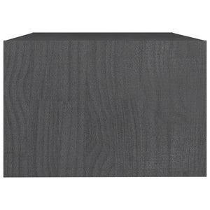Tavolino da Salotto Grigio 75x50x33,5 cm Legno Massello di Pino