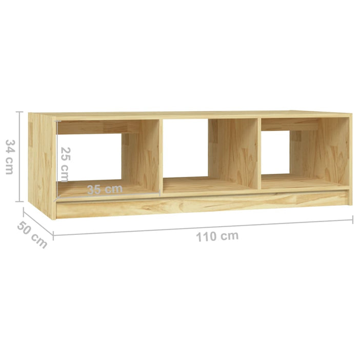 Tavolino da Salotto 110x50x34 cm Legno Massello di Pino 809912