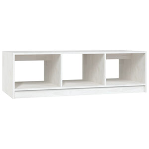 Tavolino da Salotto Bianco 110x50x34 cm Legno Massello di Pino cod mxl 25005