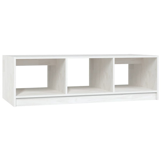 Tavolino da Salotto Bianco 110x50x34 cm Legno Massello di Pino 809913