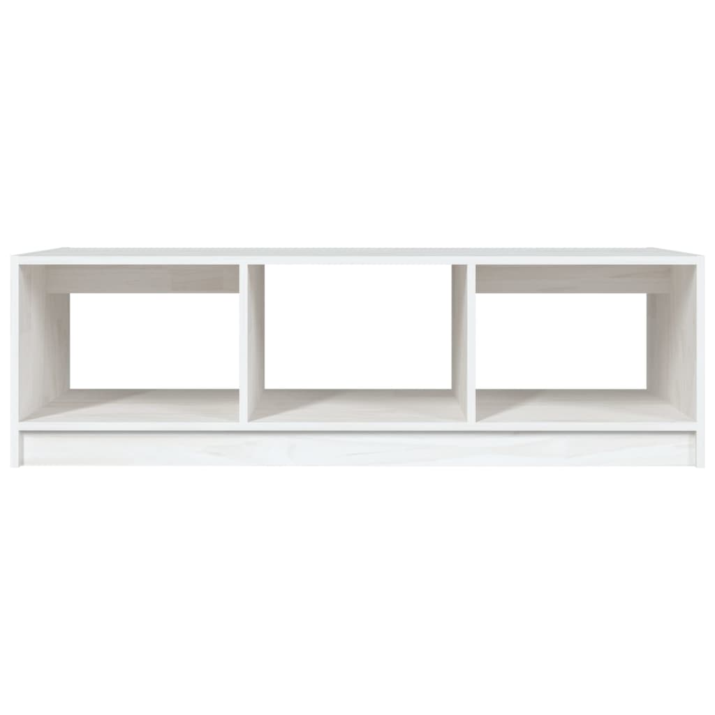 Tavolino da Salotto Bianco 110x50x34 cm Legno Massello di Pino cod mxl 25005
