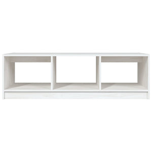 Tavolino da Salotto Bianco 110x50x34 cm Legno Massello di Pino cod mxl 25005