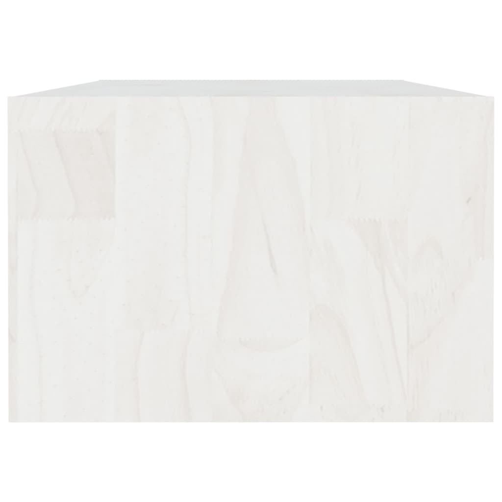 Tavolino da Salotto Bianco 110x50x34 cm Legno Massello di Pino cod mxl 25005