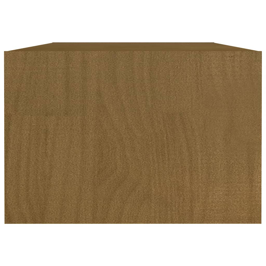 Tavolino da Salotto Miele 110x50x34 cm Legno Massello di Pino