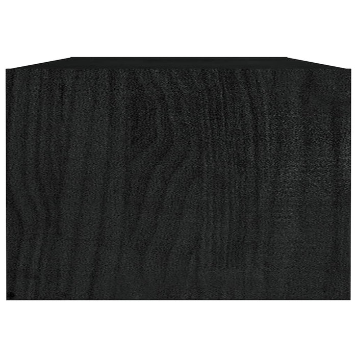 Tavolino da Salotto Nero 110x50x34 cm Legno Massello di Pino