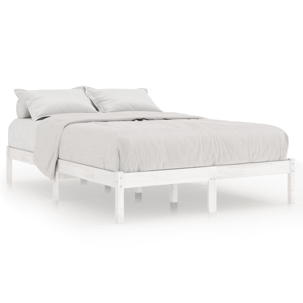 Giroletto-Struttura Letto Bianco in Legno Massello 150x200 cm King Size 499320