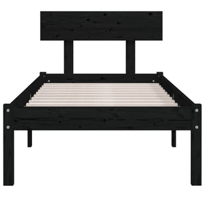 Giroletto in Legno Massello Nero 75x190 cm Small Single