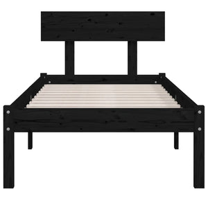 Giroletto Nero in Legno Massello di Pino 90x200 cm 810136