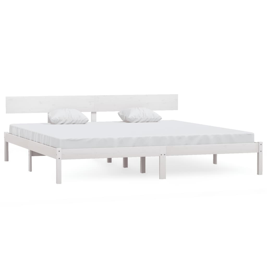 Giroletto-Struttura Letto Bianco in Legno Massello 180x200 cm Super King 414568