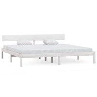 Giroletto-Struttura Letto Bianco in Legno Massello 180x200 cm Super King 414568