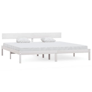 Giroletto-Struttura Letto Bianco in Legno Massello 180x200 cm Super King 414568