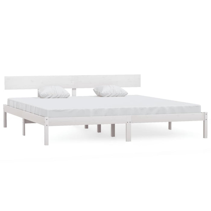 Giroletto-Struttura Letto Bianco in Legno Massello 180x200 cm Super King 414568