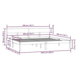 Giroletto Grigio in Legno Massello di Pino 200x200 cm 810169