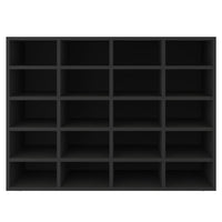 Scarpiera in Legno Multistrato 92x30x67,5 cm Nera 340216