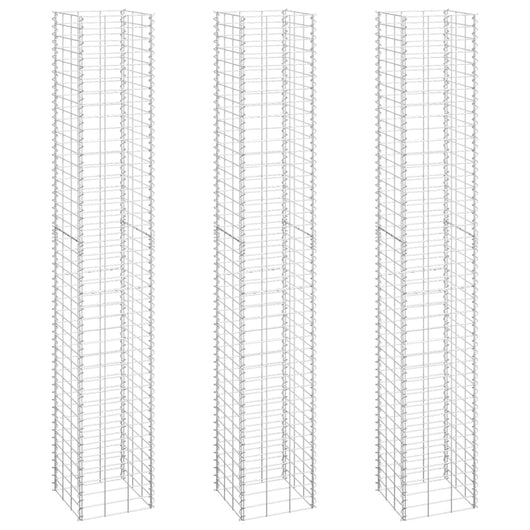 Fioriere Rialzate a Gabbione 3 pz 30x30x200 cm in Ferro