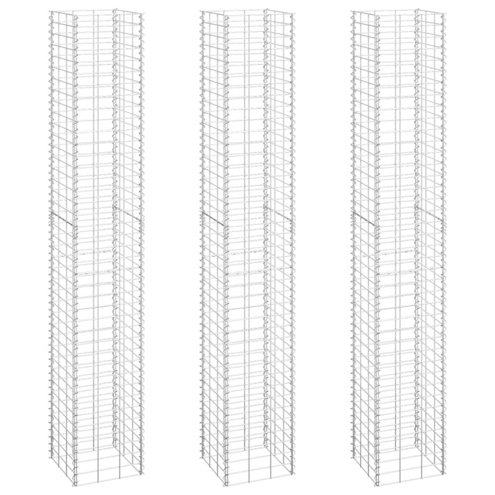 Fioriere Rialzate a Gabbione 3 pz 30x30x200 cm in Ferro