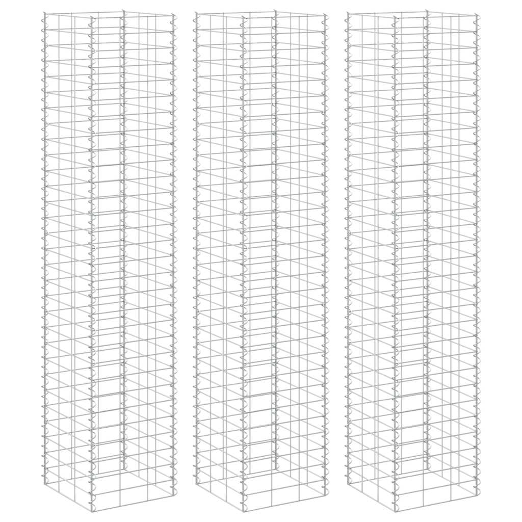 Fioriere Rialzate a Gabbione 3 pz 30x30x200 cm in Ferro