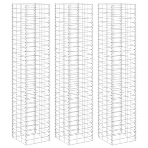 Fioriere Rialzate a Gabbione 3 pz 30x30x200 cm in Ferro