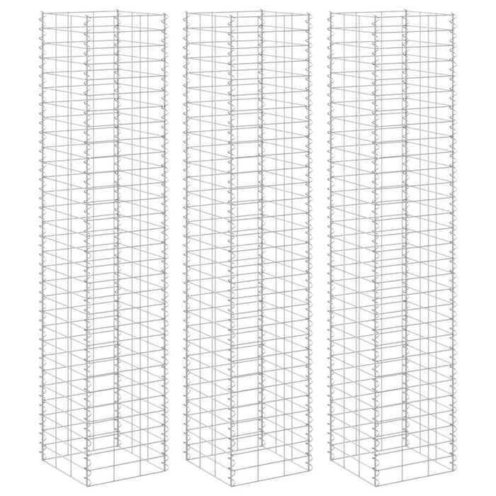 Fioriere Rialzate a Gabbione 3 pz 30x30x200 cm in Ferro