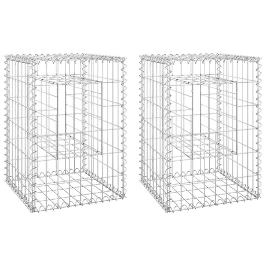 Cesti a Gabbione a Torre 2 pz 40x40x60 cm in Ferro 151259
