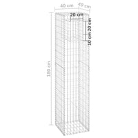 Cesto a Gabbione a Torre 40x40x180 cm in Ferro