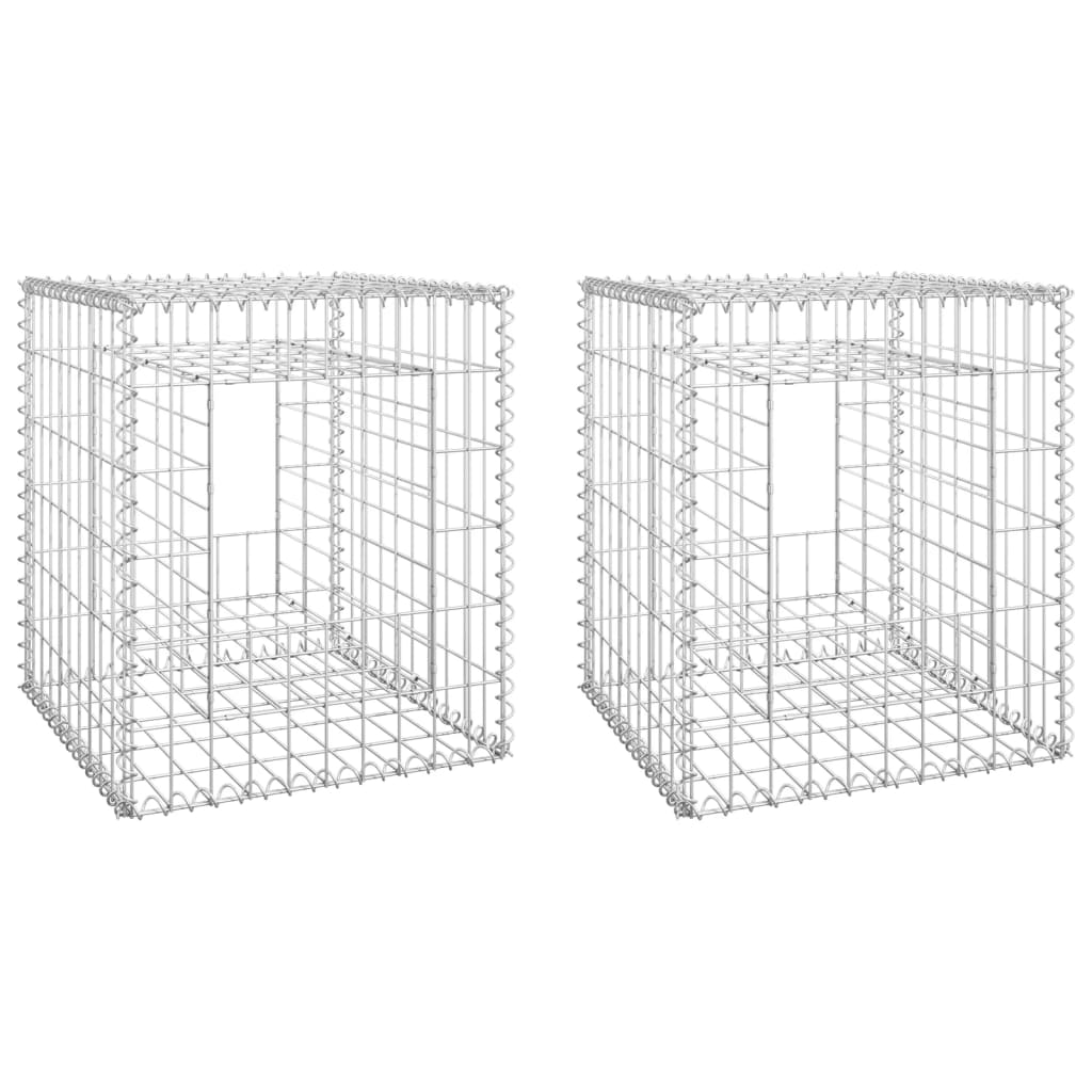 Cesti a Gabbione a Torre 2 pz 50x50x60 cm in Ferro 151267