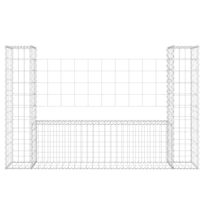 Cesto Gabbione a U con 2 Pali in Ferro 140x20x100 cm cod mxl 9933